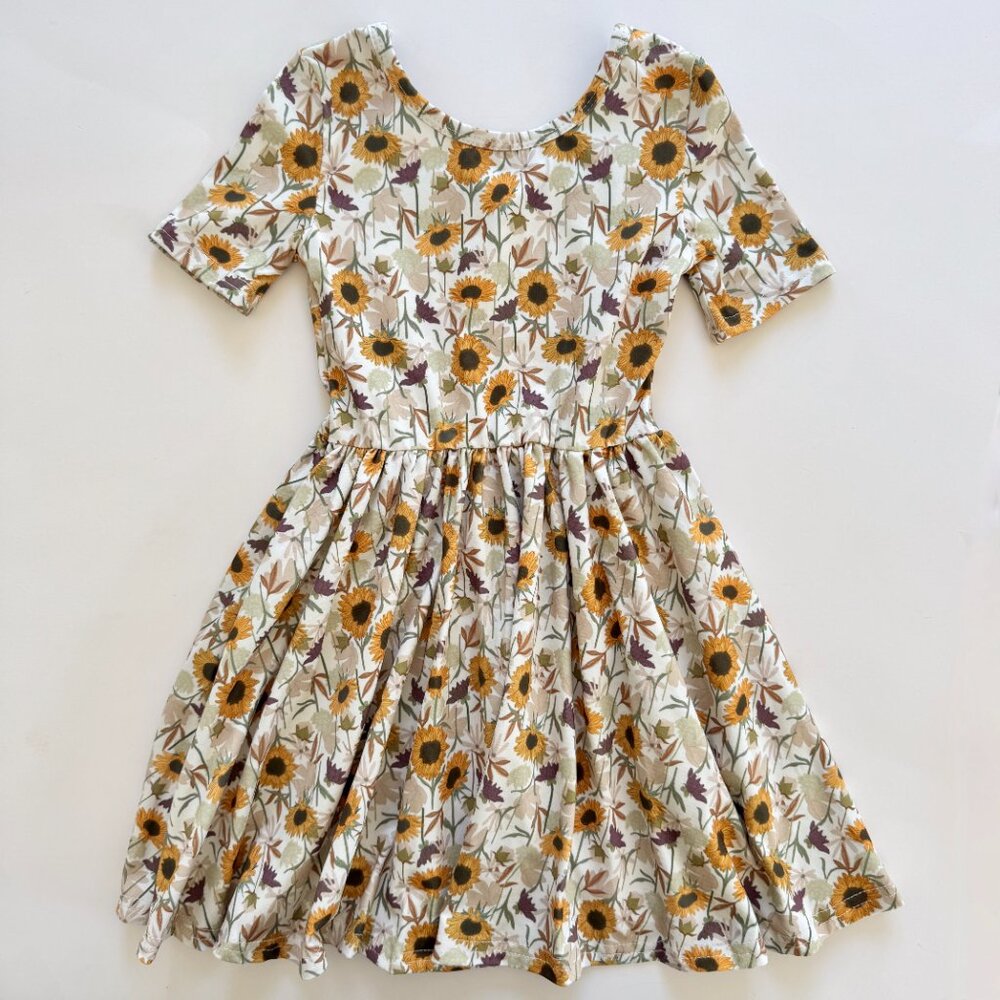 Girlhood Sunflower Twirl Dress Fall Floral 2T